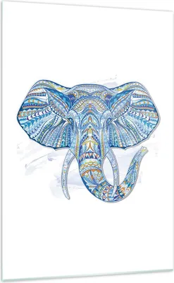 Produktbild von Bilder auf glas - Einteilig - Elefant Muster Tierwelt Afrika - 70x100cm - Glasbilder - Wandbilder - Bilder - Wanddekoration aus Glas - Glas Bilder - Wandbild auf Glas - GPA70x100-3089
