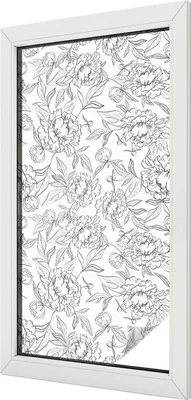 Obrázok produktu pre Vitrážová fólia na okno - 100x50 cm - vitrážový vzor - nepriehľadná dekoratívna fólia na ochranu súkromia - samolepiaca, ochrana proti UV žiareniu - kvetinový motív