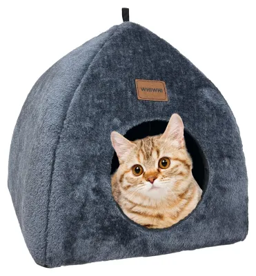Produktbild von Solidchoice – Katzenbett mit waschbarem Kissen und flauschigem Design