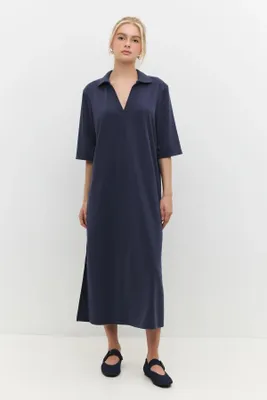 Produktbild von Lässig geschnittenes Midikleid mit halben Ärmeln, Dark Navy, M