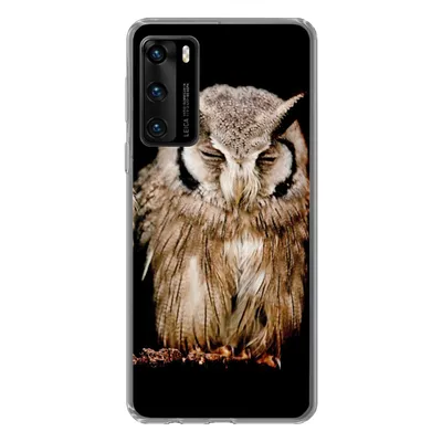 Produktbild von MuchoWow® Handyhülle Schutzhülle Hülle für Huawei P40 Eule - Vogel - Schwarz Silikon Softcase Handy Hülle - Handytasche