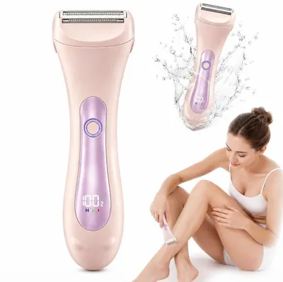 Produktbild von USB wiederaufladbarer Damenrasierer 2-in-1 Bikini- und Körpertrimmer wasserfest IPX7 sanfte Rasur für Beine Arme Achseln Gesicht Reise