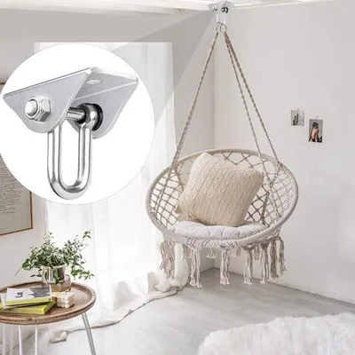 Immagine prodotto di Ganci a S per amaca in acciaio inossidabile - Ganci a vite per amache e altalene, confezione da 2 pezzi