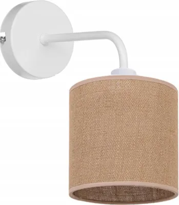 Image de Applique murale, abat-jour carré, jute bohème, tube en jute