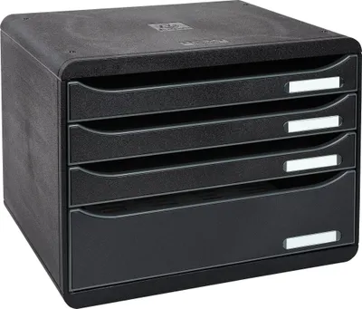 Produktbild von Exacompta Schubladenbox Big Box Plus Horizon Quer 4 Schubladen Schwarz 315714D