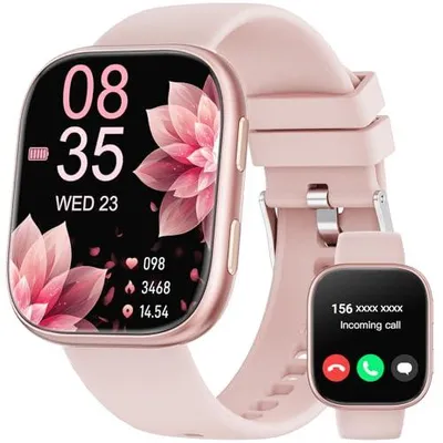 Produktbild von Smartwatch Damen Herren, 1.83" HD Fitnessuhr mit Telefonfunktion, Fitness Tracker mit SpO2 Pulsmesser Schlafmonitor Schrittzähler, 100+ Sportmodi Sportuhr, IP68 Wasserdicht Smart Watch für Android iOS