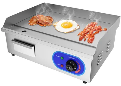 Elektrische Kochplatte/Grill 3000 W, 55x35 cm, Edelstahl