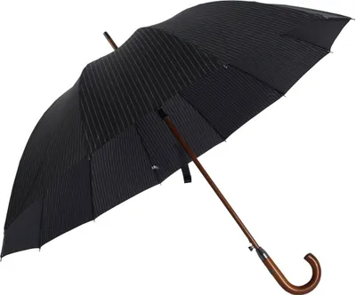 Produktbild von Stockregenschirm Stockschirm Regenschirm Holzgriff mit Fiberglasstange 116 cm ? Streifen