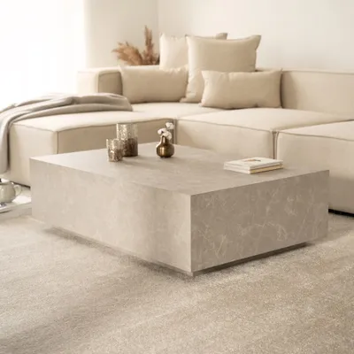 Produktbild von Home Deluxe - Couchtisch Amiri XXL - Farbe: Beige, Größe: 120 x 80 cm, MDF Platte, bereits fertig montiert I Wohnzimmertisch Beistelltisch Sofatisch