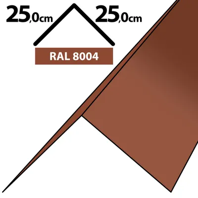 Diagram showing dimensions and color code for a roofing or flashing material.