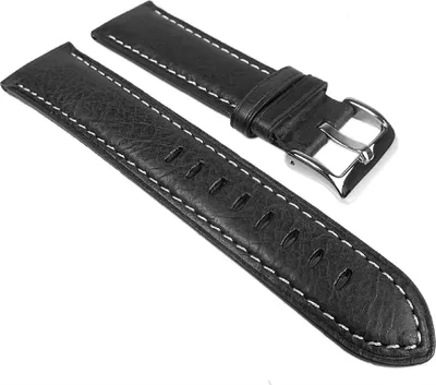 Produktbild von Ersatzband Uhrenarmband Leder Band schwarz 25273S, Stegbreite:20mm