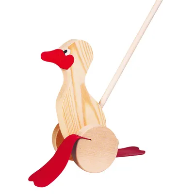 Produktbild von goki Schiebetier Ente Holz natur/rot 21x10x65cm