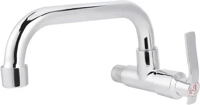 Produktbild von Kleiner wandmontierter Wasserhahn für die Spüle - Drehbarer Küchenhahn - 20 cm