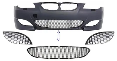 Obrázek produktu pro Pack boční mřížky spodní mřížka pro BMW řady 5 E60 E61 2003-2010 pouze nárazník M5 design.