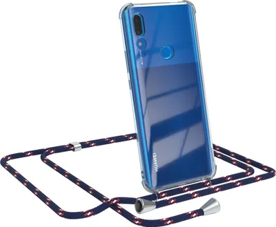 Produktbild von EAZY CASE Handykette kompatibel mit Huawei P Smart Z / Y9 Prime (2019), Handyhülle mit Umhängeband, Handykordel, Schutzhülle Clear, Band in Blau