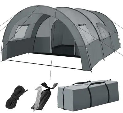 Obrázek produktu pro Tunelový stan Roskilde pro 6 osob - světle šedý/tmavě šedý