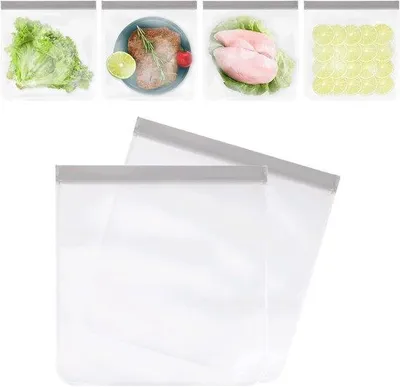 Zdjęcie produktu dla Worki do zamrażania, 6 sztuk, 11" x 11", z zamykaniem na zamek błyskawiczny, odporne na mróz i zmywarkę, idealne do przechowywania mięsa, potraw mrożonych oraz artykułów biurowych