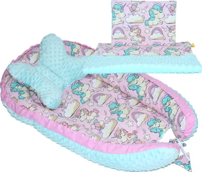 Produktbild von Baby MINKY Nestchen Kokon Kuschelnest Reisebett 2-seitig Kissen Decke Schmetterling Kissen - 4T- 24