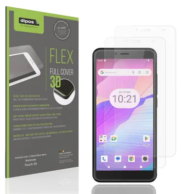 Produktbild von 2x Full Cover Schutzfolie matt für Konrow Touch 55 Panzerfolie Anti-Shock