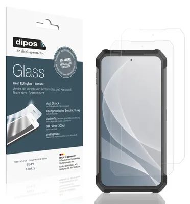 Produktbild von 2x Schutzfolie für 8849 Tank 5 matt - Anti-Shock 9H Folie dipos Glass Kunststoffglas