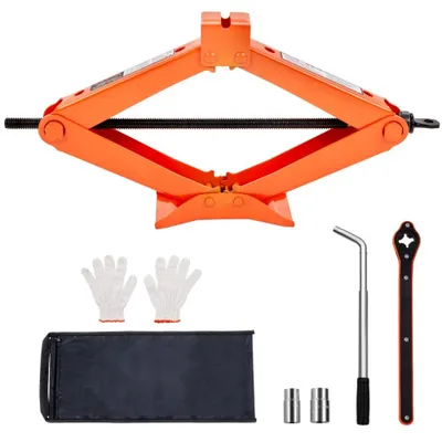 Produktbild von Scherenwagenheber Manuell - Auto-Scherenwagenheber 2,5 t - Mit Schlagschrauber und Werkzeugkasten - 95–435 mm Hubbereich - Für PKW, SUV, Limousine, etc.