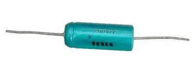 Obrázok produktu pre Kondenzátor elektrolytický axiálny 10uF/63V TF011