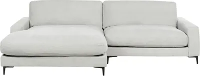 Zdjęcie produktu dla BELIANI Sofa narożna prawostronna szara szenila czarne metalowe nóżki 190 x 272 x 83 cm kanapa narożnik rogówka do salonu nowoczesna