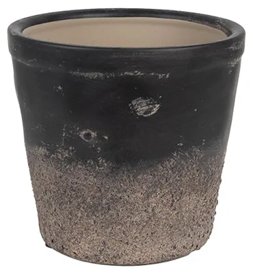 Productafbeelding van Clayre & Eef Binnenplantenpot Ø 15x14 cm, zwart, bruin, keramiek