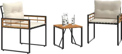 Immagine prodotto di vidaXL Set di mobili da giardino con cuscini 3 pezzi crema