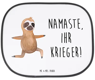 Produktbild von Mr. & Mrs. Panda Sonnenblende Auto Faultier Yoga - Weiß - Geschenk, Sonnenschutz, für, Yogaübungen, Namaste, hitzeschutz, Meditation