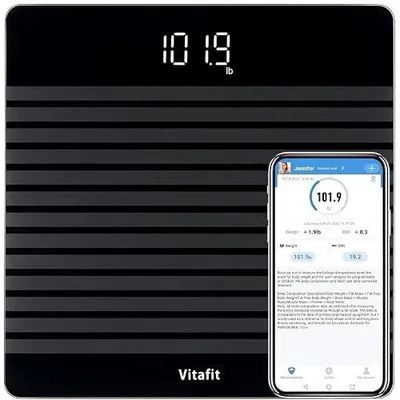 Zdjęcie produktu dla Waga cyfrowa inteligentna bluetooth bmi czarna