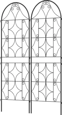 Produktbild von Rankgitter Metall 2er Set zum Stecken rostfrei Rankhilfe für Kletterpflanzen 50x150 cm Schwarz