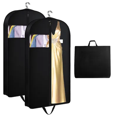 Produktbild von Kleidersäcke, 2 Stück, mit Reißverschluss, 152 x 60 x 10 cm, Packbeutel, Reiseaufbewahrungsbeutel für Kleidung, atmungsaktive Kleidersäcke