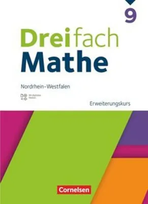 Obrázok produktu pre Dreifach Mathe 9. Schuljahr Erweiterungskurs. Nordrhein-Westfalen - Schulbuch mit digitalen Hilfen, Erklärfilmen und Wortvertonungen