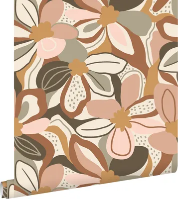Produktbild von ESTAhome Tapete Blumenmuster Terrakotta und Hellrosa 50 x 900 cm