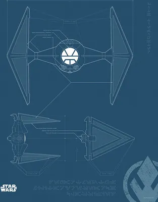 Produktbild von Disney Poster Star Wars TIE fighter Dunkelblau - 611684 - 40 x 50 cm