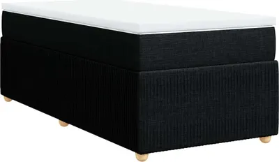 Produktbild von vidaXL Boxspringbett mit Matratze Schwarz 90x190 cm Stoff