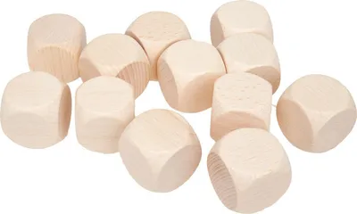 Produktbild von GICO Bastelwürfel 25 mm – 12  Blankowürfel aus Holz, natur - 5968