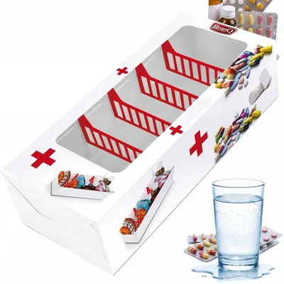 Produktbild von BRANQ MED BOX Medikamentenorganizer aus weißem Kunststoff mit 5 Fächern 5640