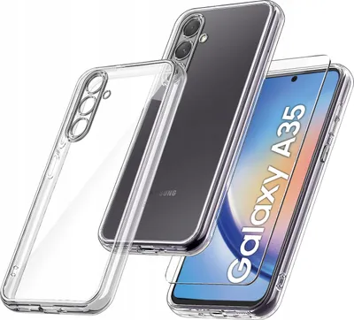Zdjęcie produktu dla Etui do Samsung Galaxy A35 5G WZMACNIANE 360° CLEAR + Szkło 9H