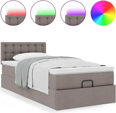 Immagine prodotto di Pouf Letto con Materasso Tortora 100x200 cm in Tessuto