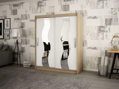 Zdjęcie produktu dla MINIO szafa 150 cm SEWILLA dąb sonoma / biały matowy