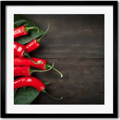 Produktbild von Bild - 50 cm x 50 cm - MDF - Rahmen, Wandkunst - Chilischoten