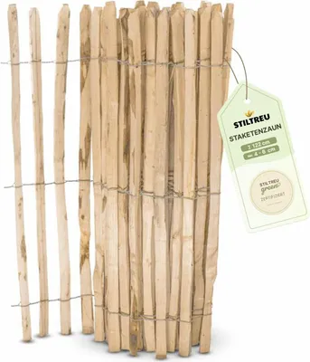 Produktbild von Englischer Staketenzaun Kastanie - Länge 5 Meter, Höhe 122 cm, Lattenabstand 4-6 cm