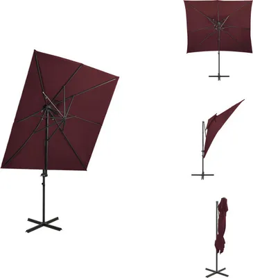 Zdjęcie produktu dla vidaXL Bordeaux czerwony parasol wspornikowy 250x250 cm z wentylacją - Parasole i parasole przeciwsłoneczne