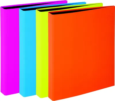 Produktbild von Ringbuch A4 20mm 2 Ringe sortiert Packung mit 12 Stück