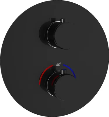 Produktbild von Avapax | Dusch- Und Badewannenarmatur - Schwarz Matt - Dreifunktional - Thermostat 40°c - Messing