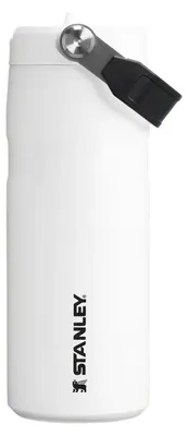 Imagen del producto de Stanley - Botella de agua IceFlow™ con pajita abatible de 470 ml, color "Chalk" (gris claro)