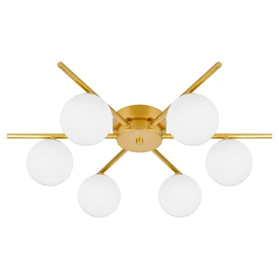 Produktbild von MasterLED LED Kronleuchter Gold 6-flammig, G9 Fassung, Glas-Kugeln, Ø58cm
