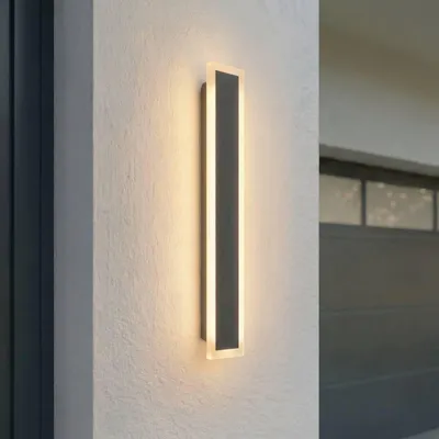 Produktbild von Lucande LED-Außenwandlampe Ilora, schwarz, 60 cm, CCT, IP65